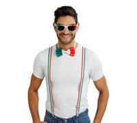 Chaks - Set de accesorios para aficionados, tirantes, pajarita y gafas, conjunto de disfraces para looks de aficionados en el Mundial, la Eurocopa o las retransmisiones públicas
