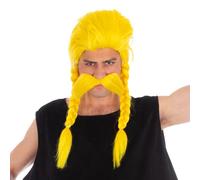 Chaks - Set de accesorios para disfraces de Ordenalfabétix, peluca y barba, Astérix y Obélix, pescador, accesorios para Carnaval, Comic Con