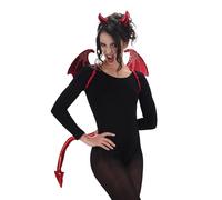 Chaks: set de accesorios para disfraz de diablo para mujer, cuernos, alas y cola, accesorios para disfraces de Halloween y cosplay