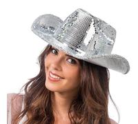 Chaks - Sombrero de vaquero con efecto brillante, sombrero disco
