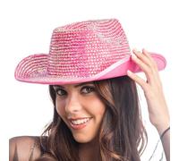 Chaks - Sombrero de vaquero con pedrería, sombrero de rodeo western para carnaval, festivales y despedidas de soltera