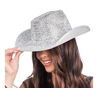 Chaks - Sombrero de vaquero con pedrería, sombrero de rodeo western para carnaval, festivales y despedidas de soltera