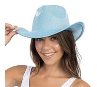 Chaks - Sombrero western, sombrero brillante de vaquera con estilo western, accesorio de disfraz para carnaval, festivales y fiestas
