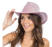 Chaks - Sombrero western, sombrero brillante de vaquera con estilo western, accesorio de disfraz para carnaval, festivales y fiestas