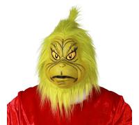 Chaks - The Grinch máscara con pelo sintético, máscara verde de Navidad para adultos, accesorio de disfraz para disfrazarse