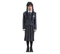 Chaks - Uniforme escolar de miércoles, disfraz de 3 piezas para niños, en negro y gris, traje para Halloween y carnaval