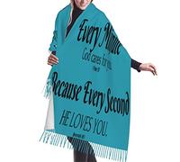 Chal Con Versos Con Pensamientos Y Oraciones Inspiradoras Religiosas Bufanda Con Borlas Cálida Pañuelo Abrigado Cozy Mantón