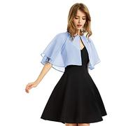 Chal de gasa suave para mujer, para vestido de noche, boda, capa de bolero, cubierta, Azul-cielo, Talla única