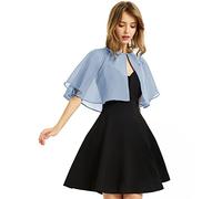 Chal de gasa suave para mujer, para vestido de noche, boda, capa de bolero, cubierta, Azul, Talla única