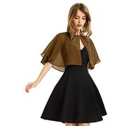 Chal de gasa suave para mujer, para vestido de noche, boda, capa de bolero, cubierta, Marrón, Talla única