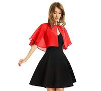 Chal de gasa suave para mujer, para vestido de noche, boda, capa de bolero, cubierta, Rojo -, Talla única