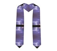 Chal de graduación aplanado, banda de felicitaciones con estampado de tormenta de rayos, perfecta para la temporada de graduación, regalo unisex, Esquina afilada, Talla única