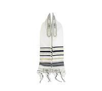 Chal de oración Tallit de 185 x 54 cm, con el nombre del Señor escrito en 4 esquinas, chal mesiánico Tallit, Negro, 72.8 *21.2 iches