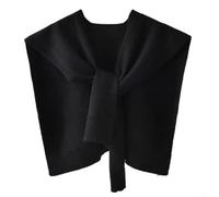 Chal de punto fino para mujer, bufanda casual de cuello falso, perfecto para primavera y otoño (negro)