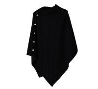 Chal de punto para otoño e invierno combinado con chaqueta de otoño de alta gama, chaqueta de otoño de moda, camisola cálida para mujeres mayores, Negro, A