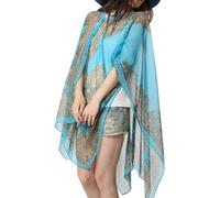Chal de verano para mujer, estilo francés, casual, para playa, ligero, transpirable, chal, bufanda, poncho, capa y tops, N.º 2, talla única