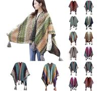 Chal Elegante para Mujer Capa Frontal Abierta Poncho Suave, Adecuado para Primavera, Otoño e Invierno Poncho Estola Capa de Mujer Cárdigan de Punto Manta Capas Bufanda Chal Grande Elegante