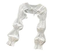 Chal multiusos con mangas largas para exteriores, resistente al sol, bufanda de viaje, accesorio de viaje para mujer, bufanda de conducción, blanco, M