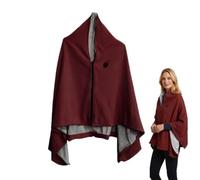 Chal térmico inalámbrico para mujer, 150,1 x 80 cm, capa térmica con | Chal térmico con cremallera manos libres, envoltura portátil para leer, trabajar y relajarse en casa u oficina