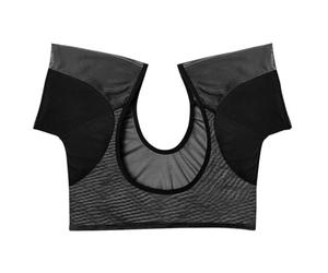 Chaleco absorbente de sudor para mujer, a prueba de sudor, camiseta con almohadilla para axilas, para entrenamientos de oficina y aventuras al aire libre, camiseta de protección atlética, Negro, S
