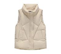 Chaleco acolchado con capucha y cremallera para mujer, chaleco sin mangas con bolsillos, casual, con cremallera, chaleco suelto con bolsillo, chaqueta sin límites, para interiores y exteriores, otoño