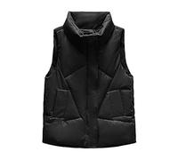 Chaleco acolchado con capucha y cremallera para mujer, chaleco sin mangas con bolsillos, casual, con cremallera, chaleco suelto con bolsillo, chaqueta sin límites, para interiores y exteriores, otoño
