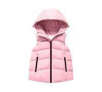 Chaleco Acolchado de Invierno con Capucha para Niñas Abrigo Cálido Infantil Ligero y Chaqueta Corta Aislante (8-9 Years)