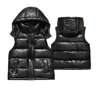 Chaleco acolchado de invierno para niños y adolescentes, chaleco ligero sin | Chaqueta acolchada para niñas, abrigos acolchados para niños, ropa exterior térmica cálida a prueba de viento con capucha