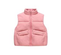 Chaleco acolchado de plumón sintético para niñas, chaqueta sin mangas cálida y ligera para invierno, ropa de abrigo para niños pequeños con cierre frontal, ideal para escuela y juegos al aire libre