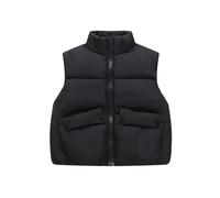 Chaleco acolchado de plumón sintético para niñas, chaqueta sin mangas cálida y ligera para invierno, ropa de abrigo para niños pequeños con cierre frontal, ideal para escuela y juegos al aire libre