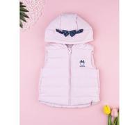 Chaleco acolchado infantil rosa con capucha Minnie