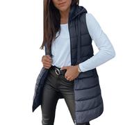 Chaleco Acolchado Mujer Chaqueta Acolchada Mujer - Cálido Chaquetas Ligero Chalecos con Cremallera Ropa Termico Softshell Moda Entretiempo Sin Mangas Running Otoño Outwear Marina de Guerra XXL