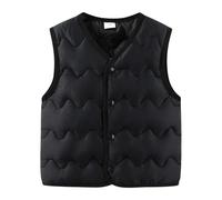 Chaleco acolchado para bebé, chaleco de invierno con botón hacia abajo, chaleco ligero sin mangas, chaqueta de invierno, cárdigan chaleco de algodón de color sólido, ropa de bebé clásica cómoda para