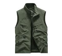 Chaleco acolchado para hombre con capucha, ligero camel elegante, verde