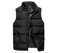 Chaleco acolchado para hombre corto y ligero - Chaleco sin mangas para hombre al aire libre, para deportes, invierno, forro de forro polar, chalecos de transición, casual, cuello alto, chaleco de