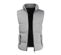 Chaleco acolchado para hombre, ligero de talla grande, chaleco de plumón para hombre, cuello alto, chaleco de entretiempo, chaleco de trabajo cálido, chaleco de trabajo grueso, chaleco de plumas sin