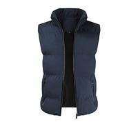 Chaleco acolchado para hombre, ligero de talla grande, chaleco de plumón para hombre, cuello alto, chaleco de entretiempo, chaleco de trabajo cálido, chaleco de trabajo grueso, chaleco de plumas sin