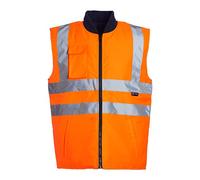 Chaleco acolchado reversible Blackrock Hi Vis Naranja/Azul Marino, forro acolchado, chaleco de trabajo cálido para hombres y mujeres, chaleco reflectante ecuestre, ropa de seguridad y protección