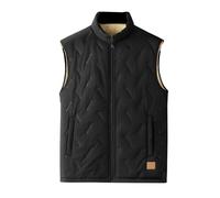 Chaleco Acolchado sin Mangas, Informal, cálido, Unisex, con Forro Polar, Chaqueta sin Mangas con Cremallera y Bolsillos