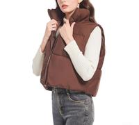 Chaleco acolchado sin mangas para mujer, abrigo estilo pan de invierno