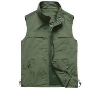 Chaleco al aire libre para hombre de verano ligero 4Xl: chalecos de trabajo para hombre chaleco softshell transpirable chaleco de pesca chaleco de safari chaleco de cuello alto sin mangas chaqueta