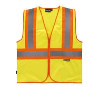 Chaleco alta visibilidad Work Team, multibolsillos, cintas reflectantes bicolores verticales y horizontales. (XL, Amarillo A.V.+ Naranja A.V.)
