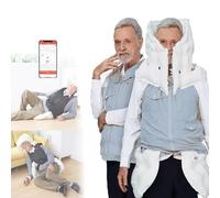 Chaleco AnticaíDas Para Personas Mayores, Chaqueta De Ciclismo Con Airbag, Equipo De ProteccióN Inteligente Para RehabilitacióN Con Airbag Y Alarma De Monitoreo Remoto Por AplicacióN,Blue(Ms)-XL