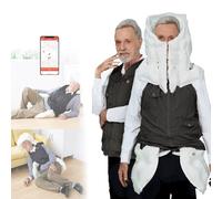Chaleco AnticaíDas Para Personas Mayores, Chaqueta De Ciclismo Con Airbag, Equipo De ProteccióN Inteligente Para RehabilitacióN Con Airbag Y Alarma De Monitoreo Remoto Por AplicacióN,Black(Mr)-XL