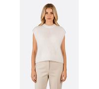 Chaleco blanco sin mangas de mohair