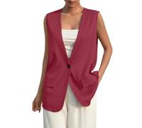 Chaleco Blazer Mujer Entallado, Americana sin Mangas Elegante con Cuello Solapa, Chaqueta de Traje Casual para Oficina, Eventos y Diario