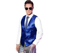 Chaleco brillante para hombre, fiesta, monocolor, chaleco de traje de lentejuelas, chaleco brillante, informal, sin mangas, chalecos con cuello en V, chaleco de lentejuelas, carnaval, disfraz para