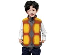 Chaleco calefaccionado para niños y niñas con 13 zonas de calor USB, abrigo resistente al viento para exteriores, ideal para invierno y actividades al aire libre, tallas 5-8 años (Black, 5-6 Years)