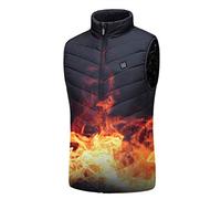 Chaleco calefactable， Chaqueta calefactora eléctrica cálida, Chaleco Calefactor USB, Tela térmica, Plumas, Camping, Senderismo, Caza(Black,XXL)