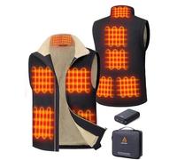 Chaleco Calefactable Hombre de Lona Con BateríA 16000 mah 7.4V | 9 zonas calentadas con 3 niveles de temperatura Chaleco con forro de felpa, lavable a máquina para actividades al aire libre